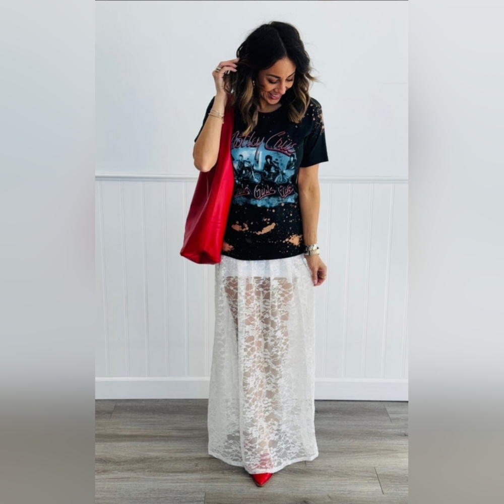 KTOO Sheer Lace Maxi Skirt - Size Small (Boutique Brand)